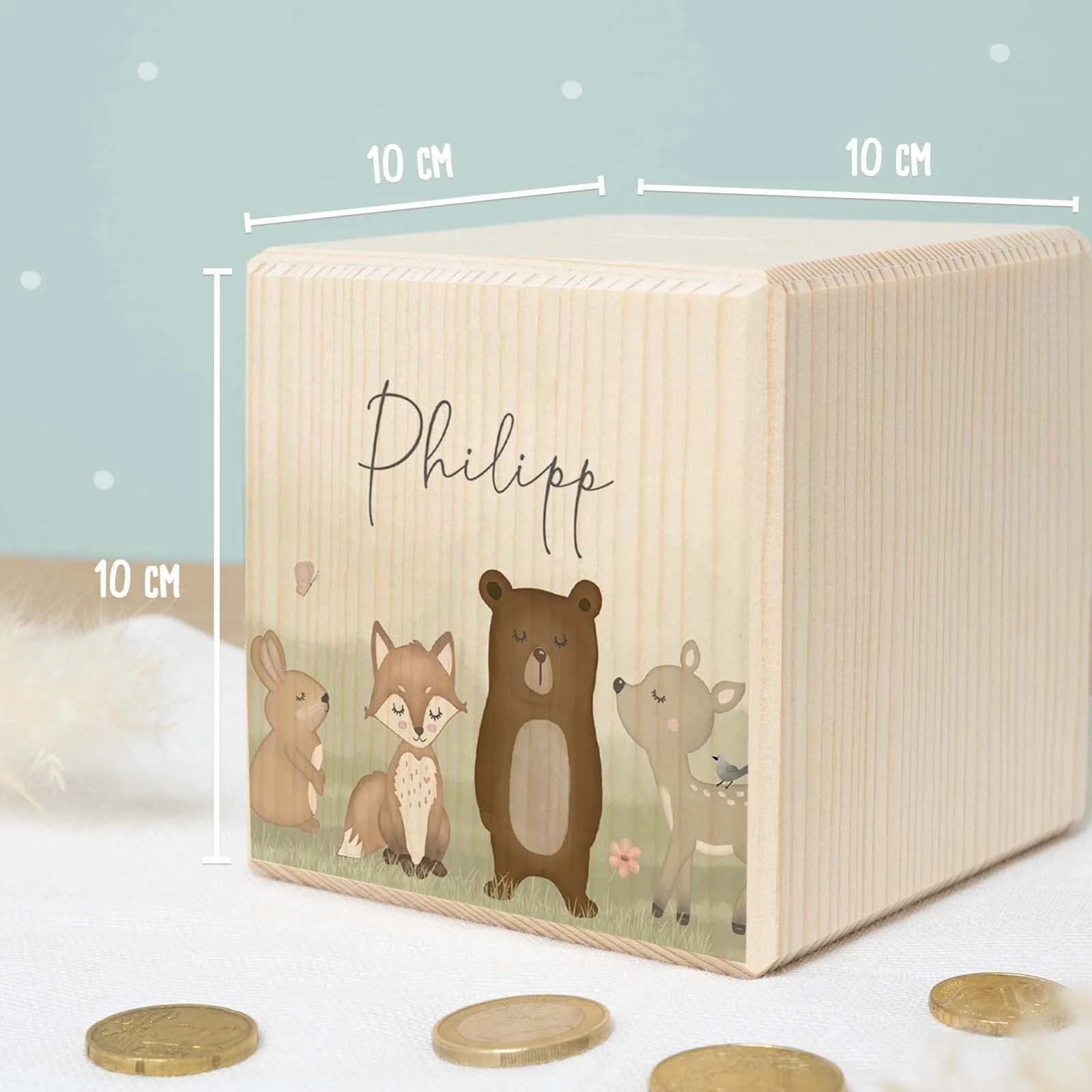 Скарбничка hellomini Forest куб дерев'яна, фото №5