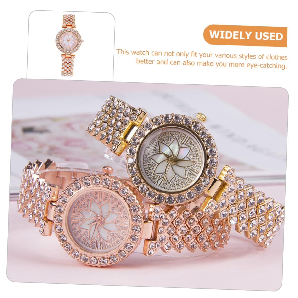 Жіночий наручний годинник Healvian з дизайном зі стразами, кварцовий, фото №3 Жіночий наручний годинник Healvian з дизайном зі стразами, кварцовий, фото №3