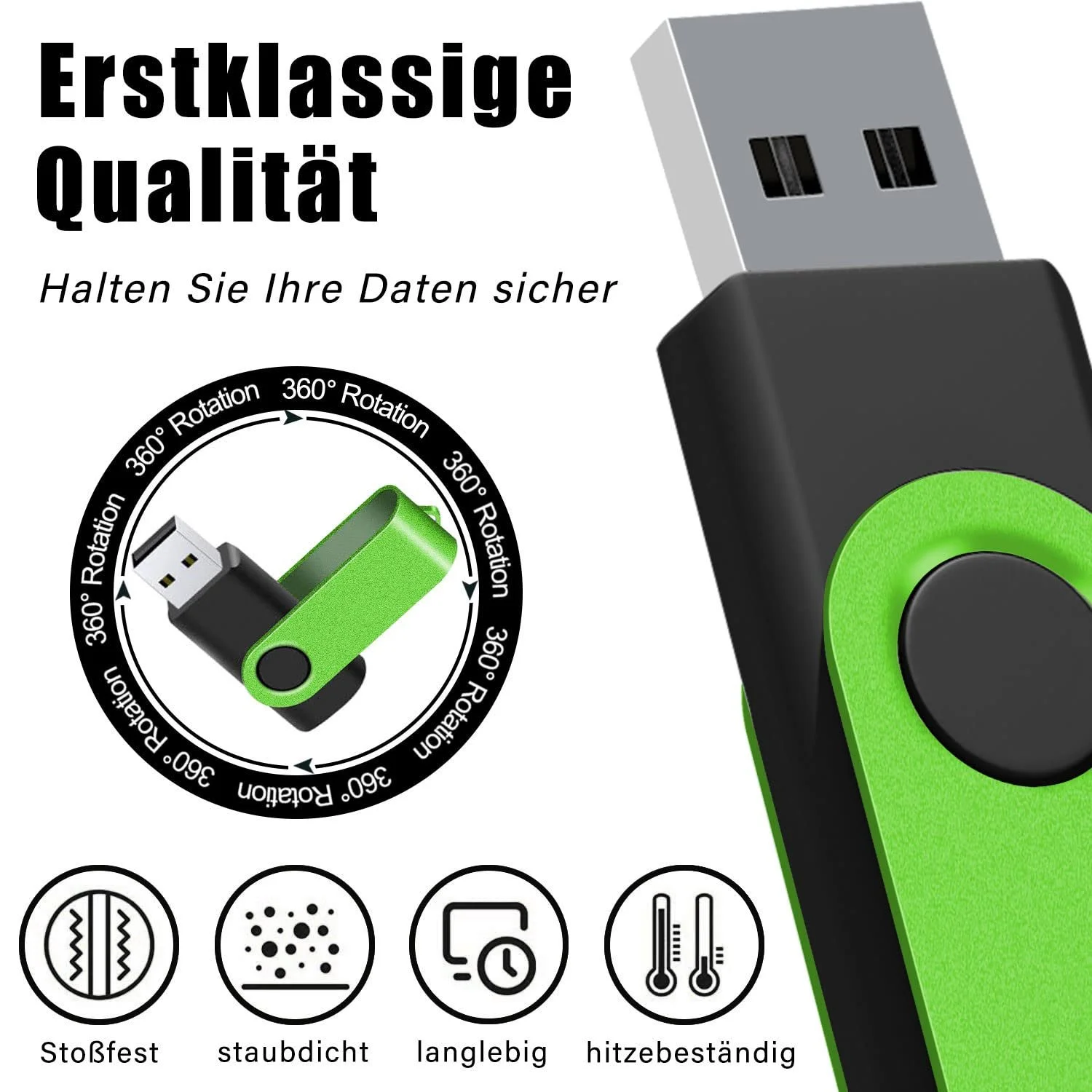 USB-накопичувач EASTBULL 8 ГБ 10 шт. Зелений, фото №3 USB-накопичувач EASTBULL 8 ГБ 10 шт. Зелений, фото №3