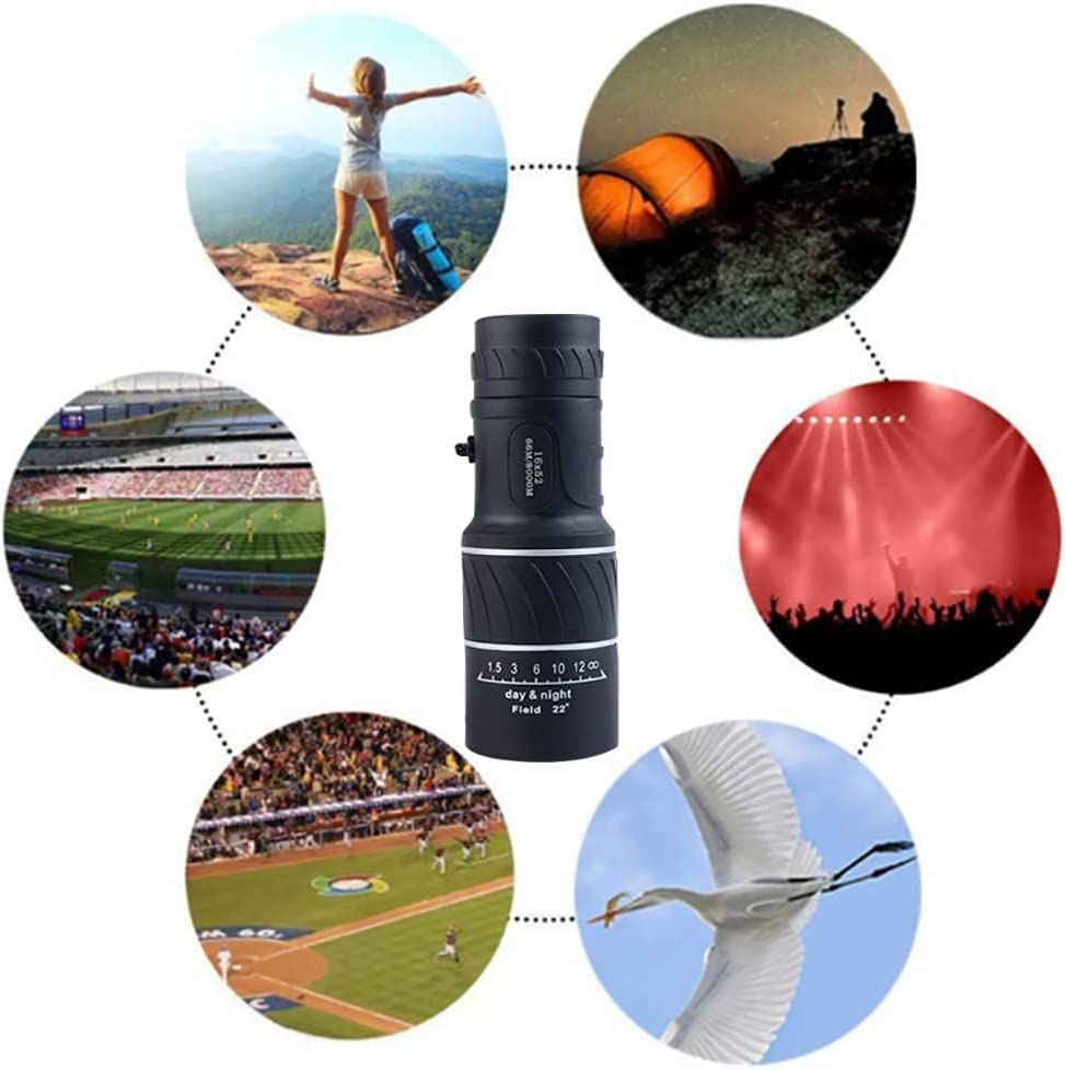 Телескоп TKTTBD HD Night Vision Monocular 16x52 Водонепроницаемый для наблюдения за птицами, охоты, кемпинга, туризма, концертов, фото №3