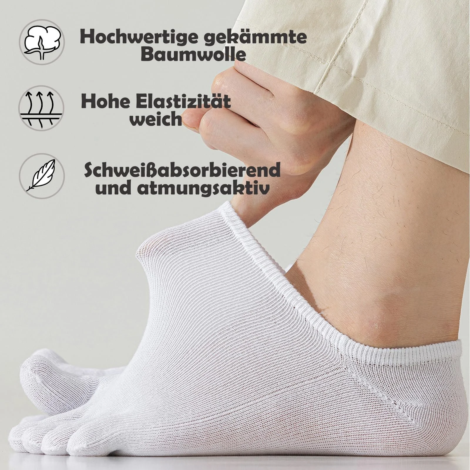 Шкарпетки з пальцями Без бренду, 6 пар, однотонні, жіночі, 39-40, фото №3 Шкарпетки з пальцями Без бренду, 6 пар, однотонні, жіночі, 39-40, фото №3