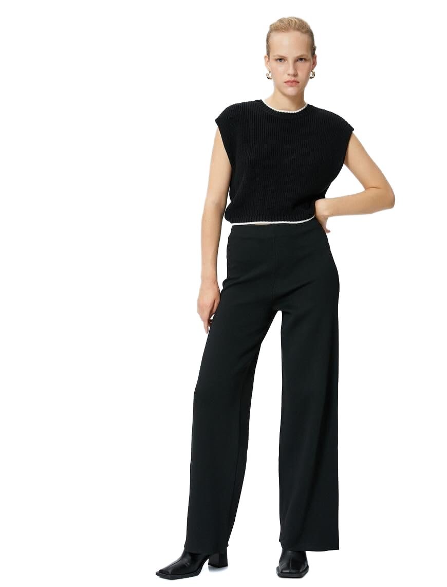 Штани Koton з широкими штанинами та середньою посадкою для жінок, фото №1 Штани Koton з широкими штанинами та середньою посадкою для жінок, фото №1