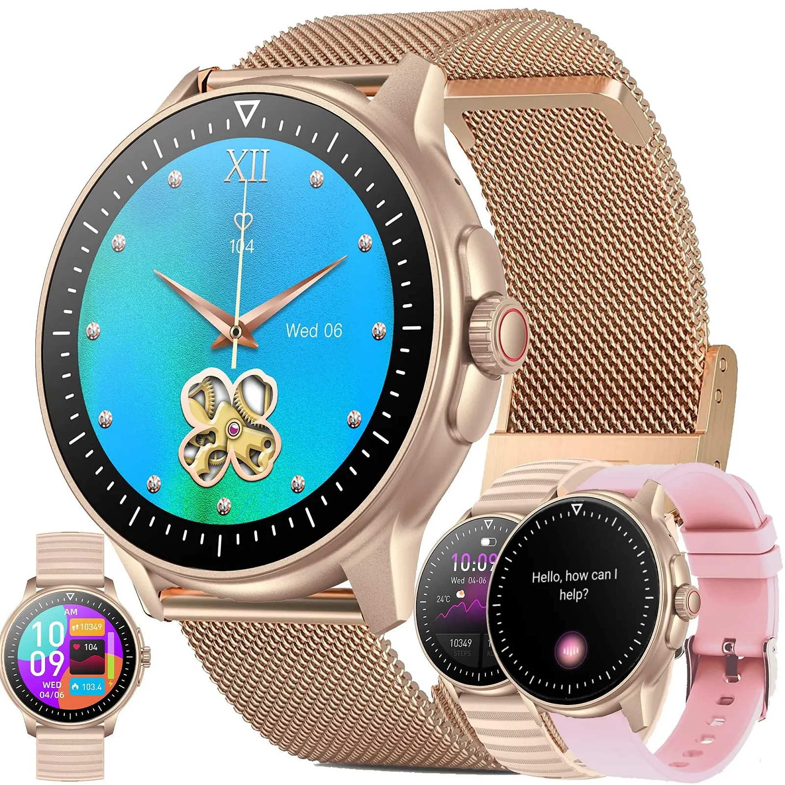 Смартчасы Женский Функция Телефона 1.39 Дюймовый Сенсорный Экран IP68 Водонепроницаемый, фото №1