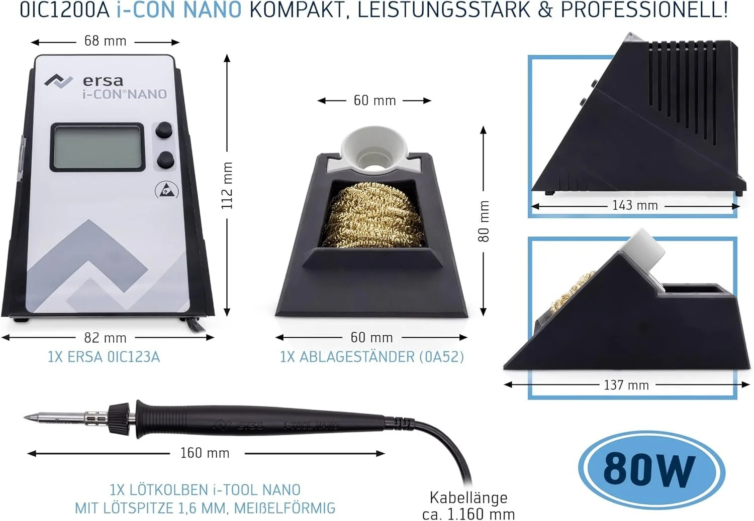 Паяльная станция Ersa i-CON Nano Черный, фото №7