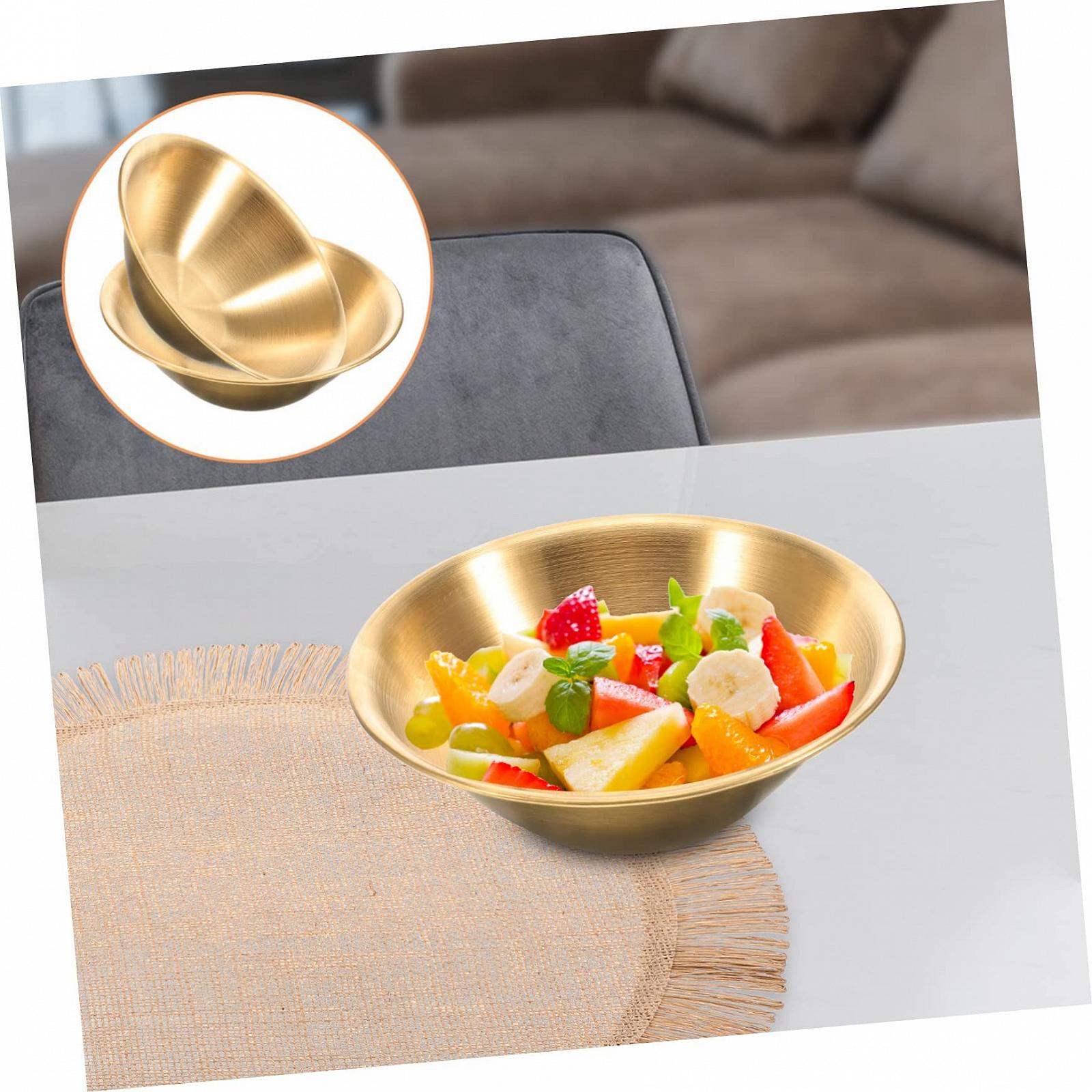 Миска Happyyami 2St Салатник для сервірування їжі, змішування, корму, миска для рамена, тарілка для закусок, сервірувальна миска для дому, годівниця з нержавіючої сталі, фото №3