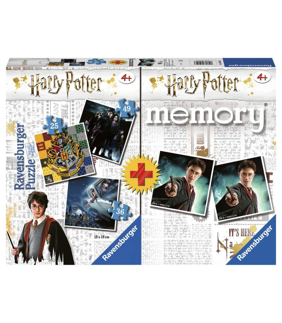 Набір пазлів Ravensburger Harry Potter 05054 1 x Memory + 3 x Jigsaw Puzzles Кольоровий, фото №1