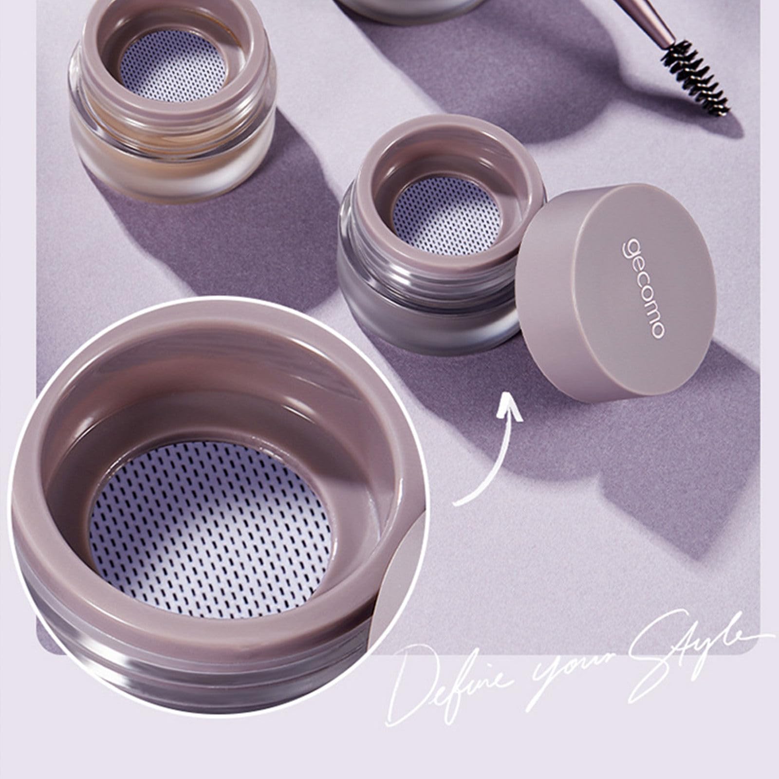 Крем-пудра для брів Водостійка Довготривала з пензлем, фото №5