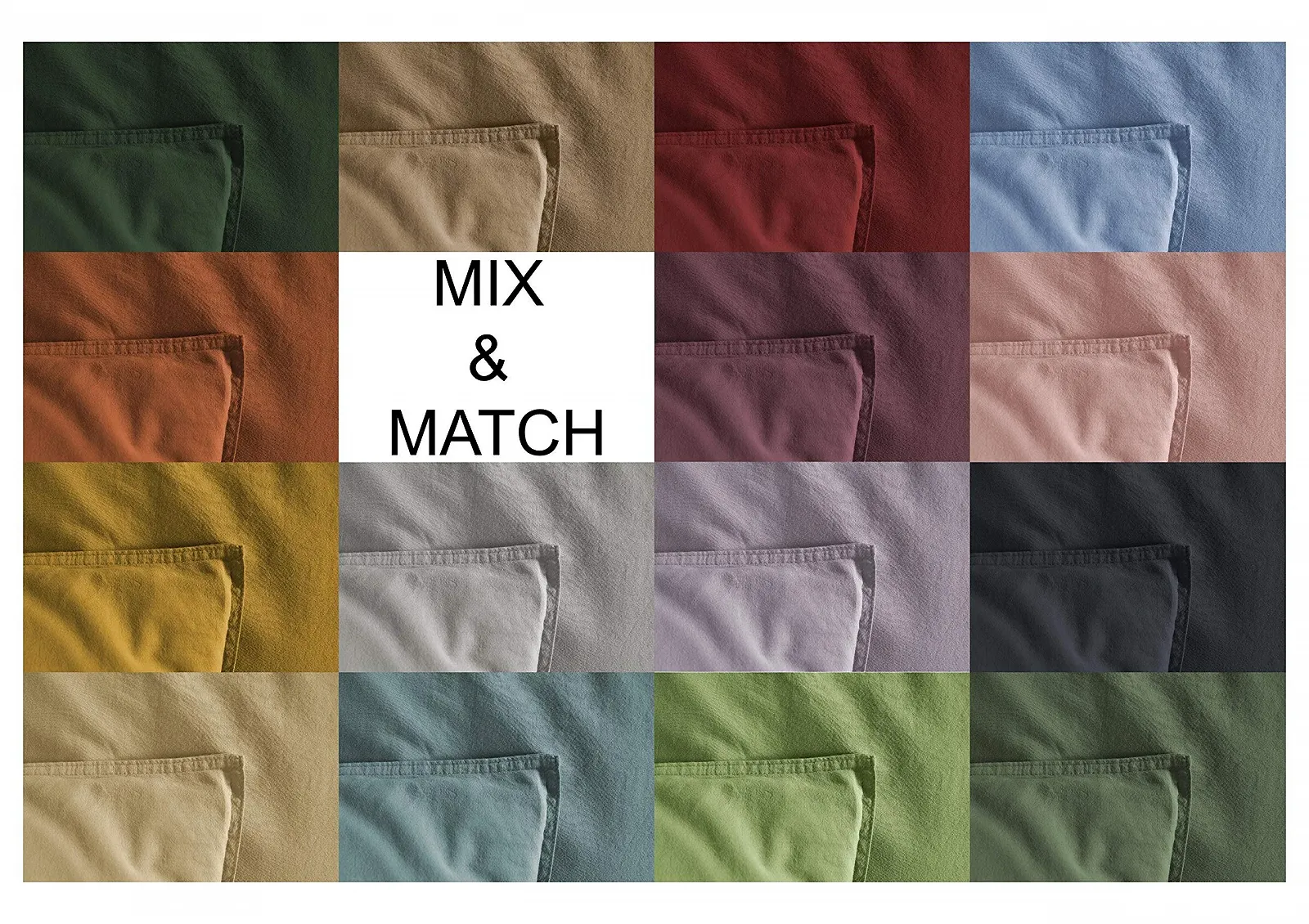 Органічна постільна білизна Jilda-tex Lisbon Stonewashed 100% Organic Cotton Wrinkle Look Non-Iron Монохромна, фото №7