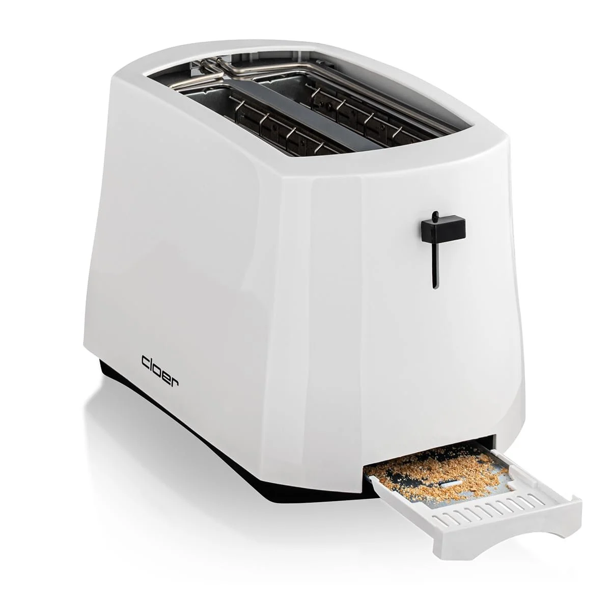 Тостер Cloer Cool Wall 331, 825 Вт, 2 скибочки, інтегрована насадка для булочок, піддон для крихт, ліфтер, білий, фото №6