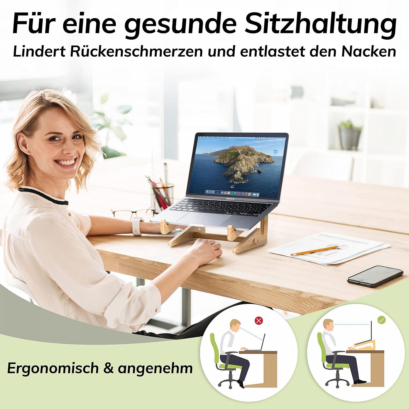 Підставка для ноутбука My Fat Gorilla Bamboo, 10-15 дюймів, підставка для MacBook, дерев'яна, вертикальна, фото №2