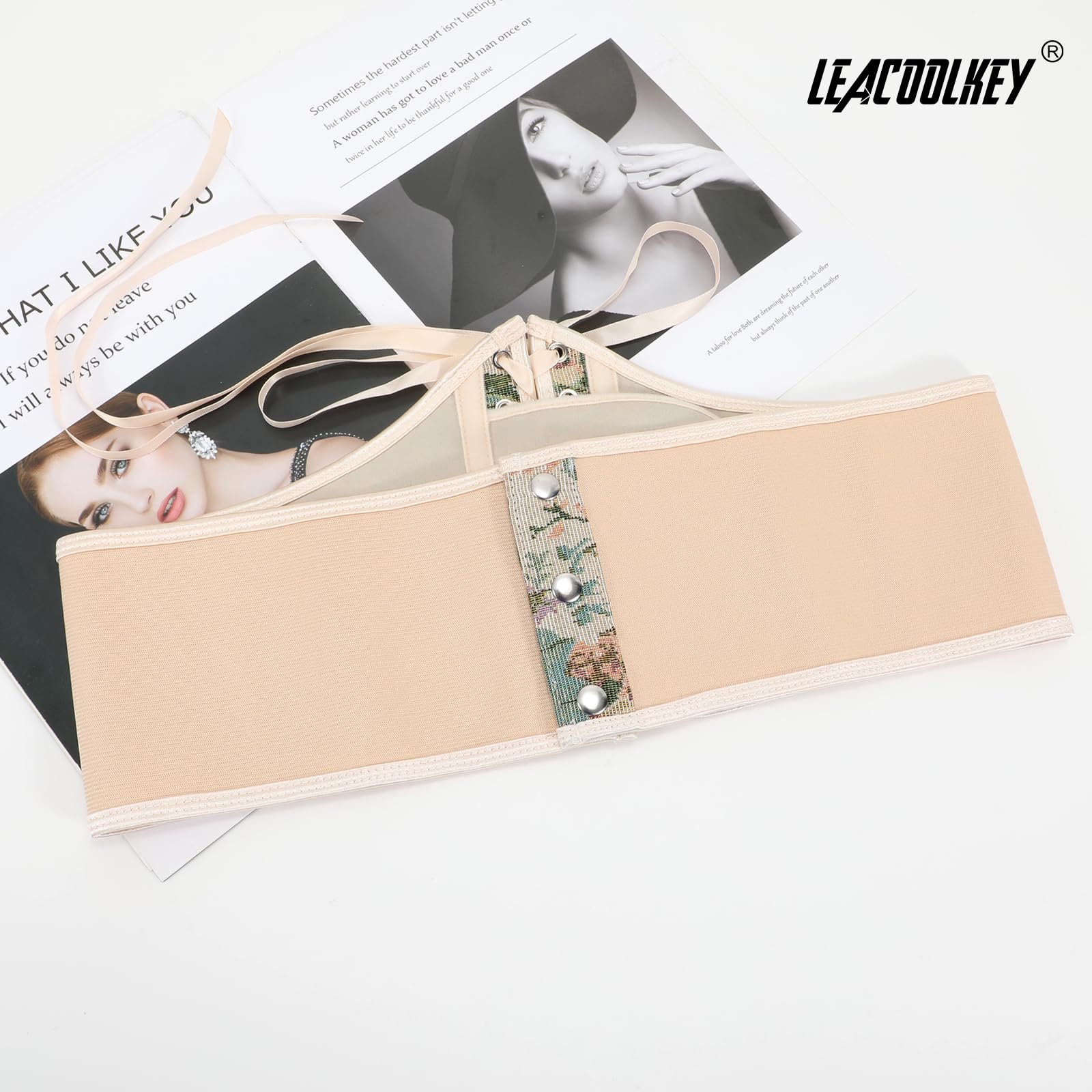 Корсетный пояс LEACOOLKEY женский цветочный, шнуровка, широкий пояс-корсет на талию, ренессансный костюмный корсетный пояс для платьев, фото №4