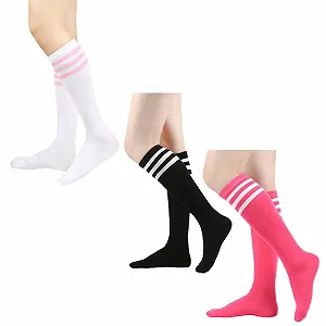 Жіночі гольфи в смужку (3 пари) - Фото 1