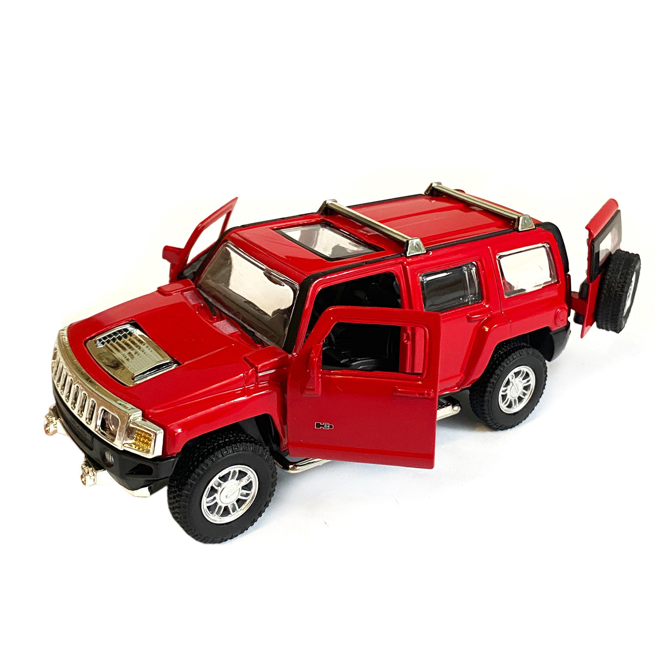 Машинка металлическая детская Hummer H3 Автопром Хаммер красный свет звук откр двери баг 15*6*6 см, фото №6