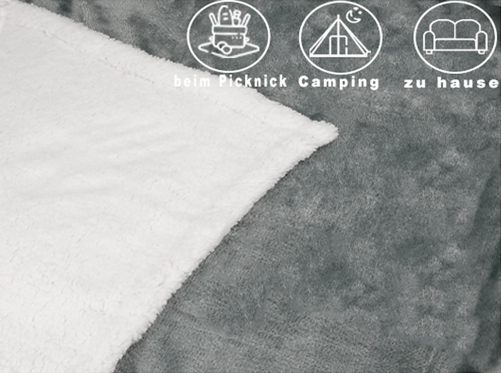 Покривало Фланель Betz Verona Luxury Sherpa Cuddly XXL Пухнаста Тепла для дивану 150 x 200 см Срібно-сіра, фото №4