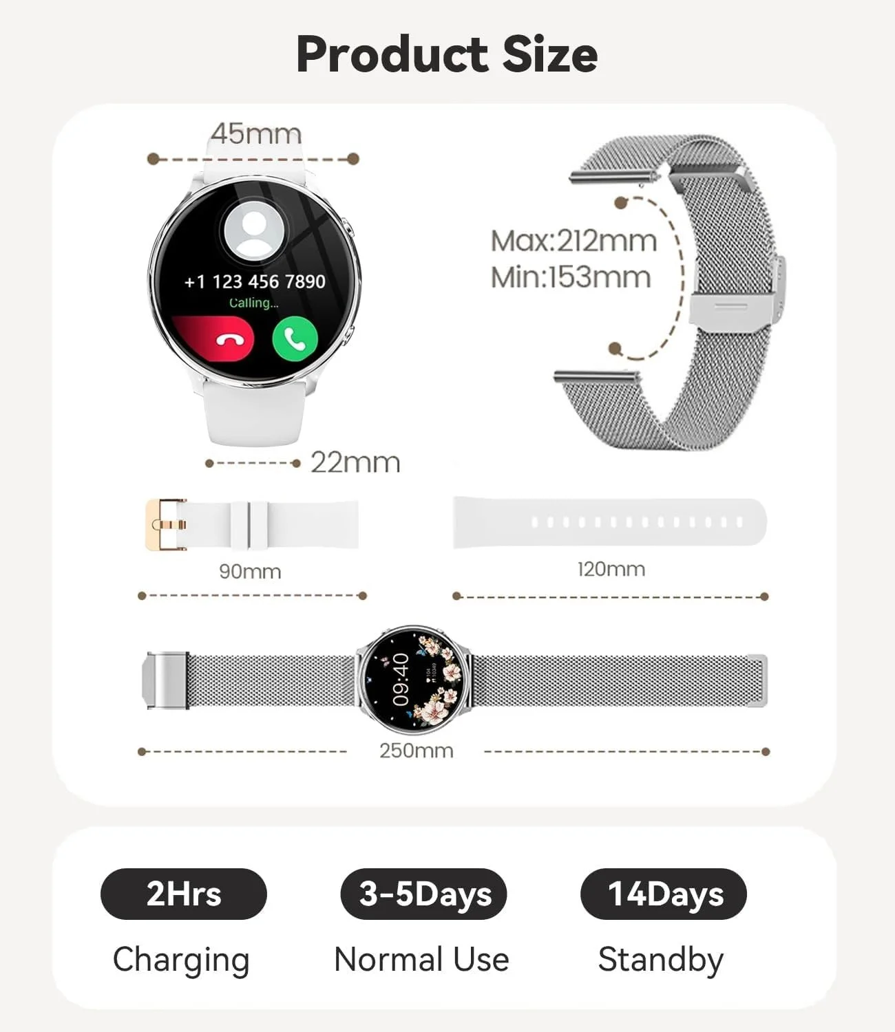 Смарт-часы Женские Fitonme 1.39 дюйма IP67 Водонепроницаемые, фото №7 Смарт-часы Женские Fitonme 1.39 дюйма IP67 Водонепроницаемые, фото №7