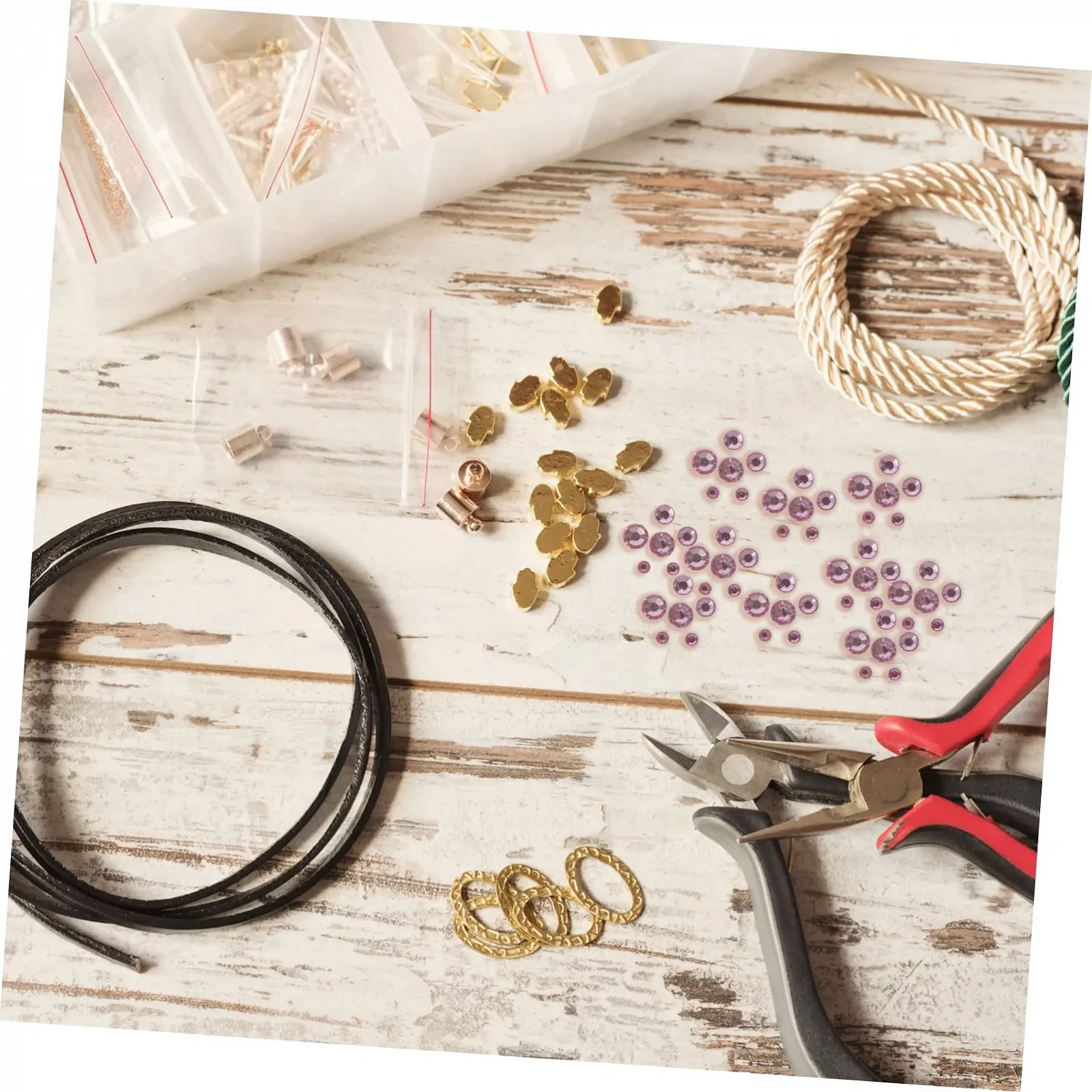 Стразы Акриловые Плоские Розовая Вишня Разноцветные, фото №6