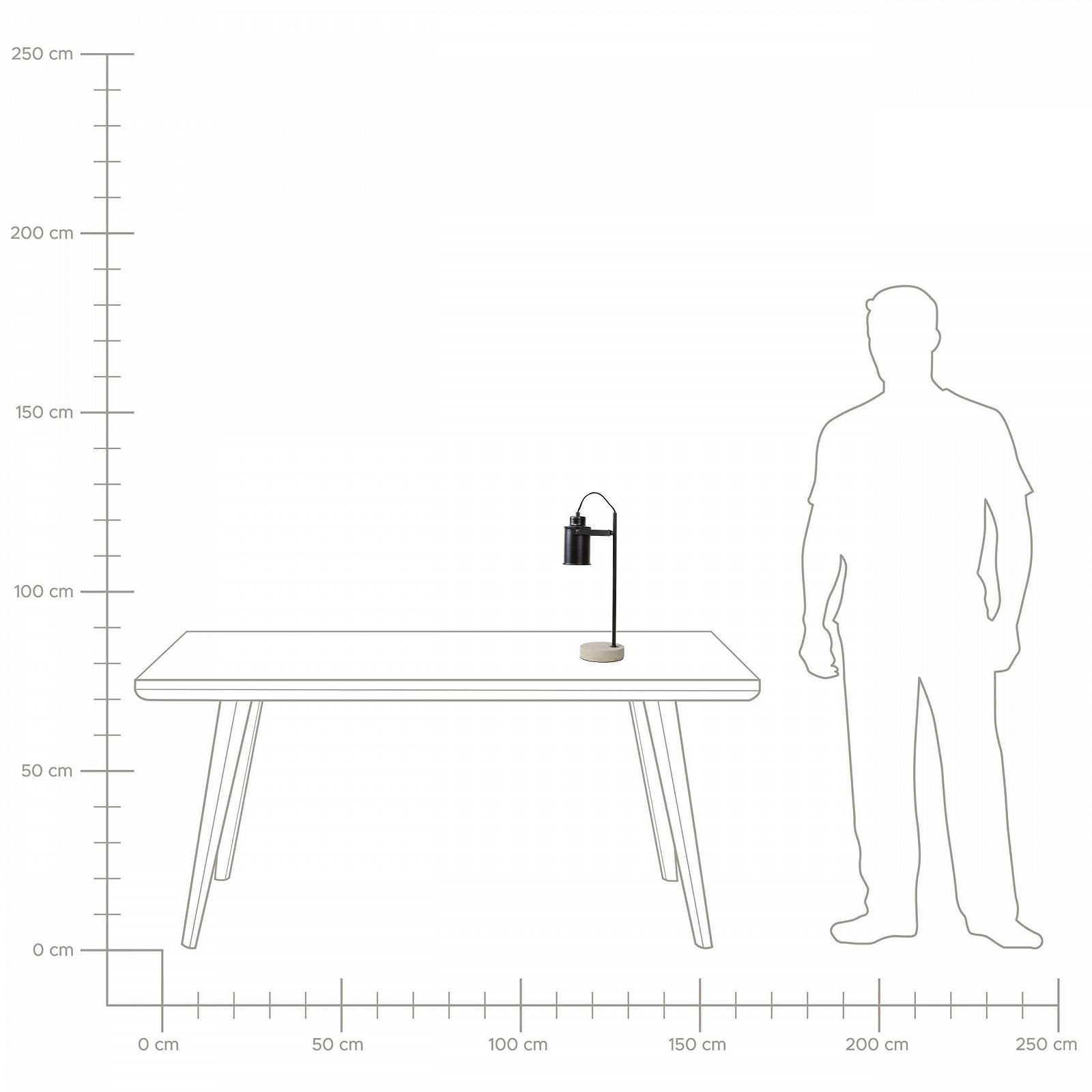 Настільна лампа Mundaka Industrial Curved Lampshade Метал/Бетон Чорна, фото №9