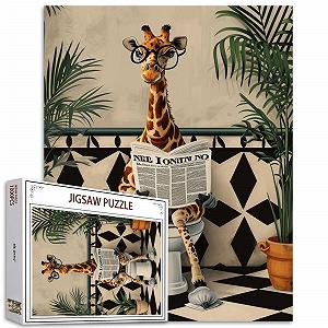 Пазл Tucocoo Cute Giraffe Toilet Nordic Bath Art 1000 деталей - Фото 1