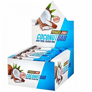 Батончик Power Pro Coconut Bar Sugar Free 50 гр, 20 шт/уп - кокос (без сахара) - Фото 1