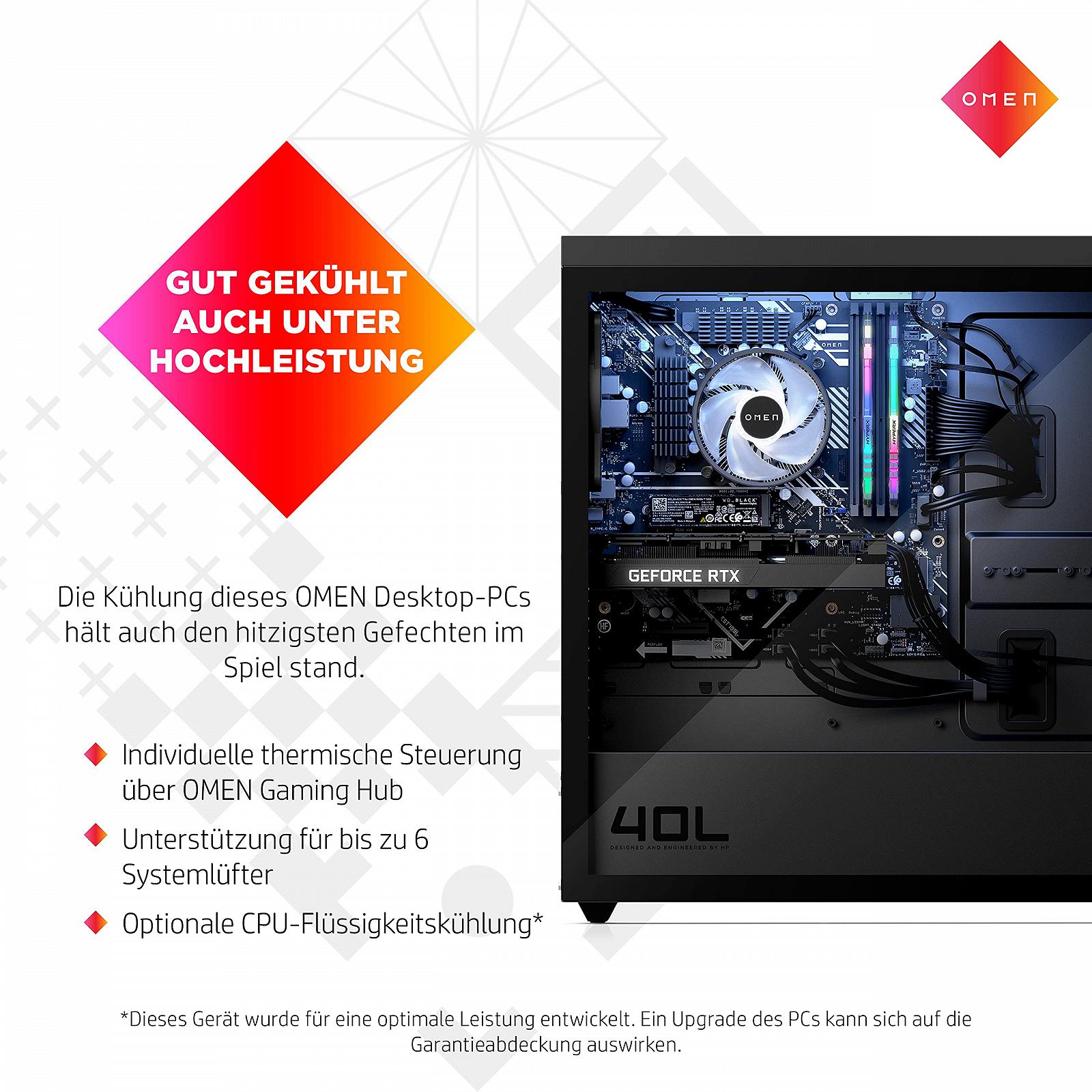 ПК HP OMEN GT21-0015ng Gaming 32GB 1TB SSD + 2TB HDD RTX 3070 Чорний з боковим вікном, фото №7