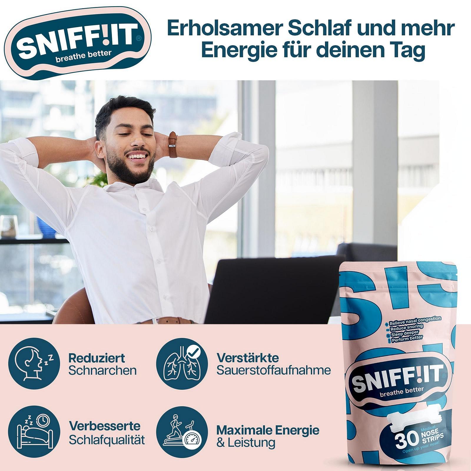 Пластирі для носа Sniffit від хропіння Упаковка 30 штук, фото №5 Пластирі для носа Sniffit від хропіння Упаковка 30 штук, фото №5