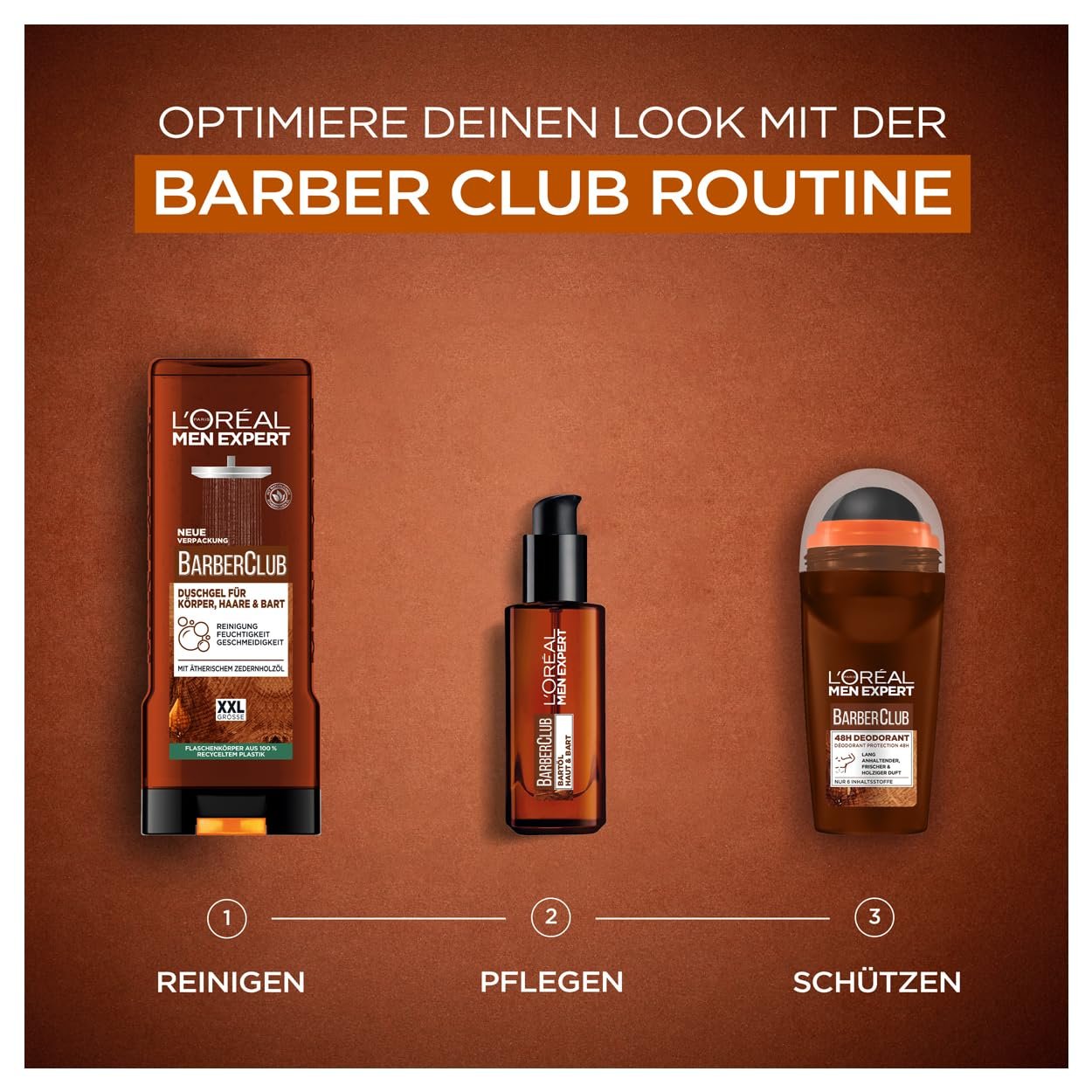 Набор L'Oréal Men Expert Barber Club гель для душа 400 мл x 2 и шариковый дезодорант 50 мл x 1, фото №6