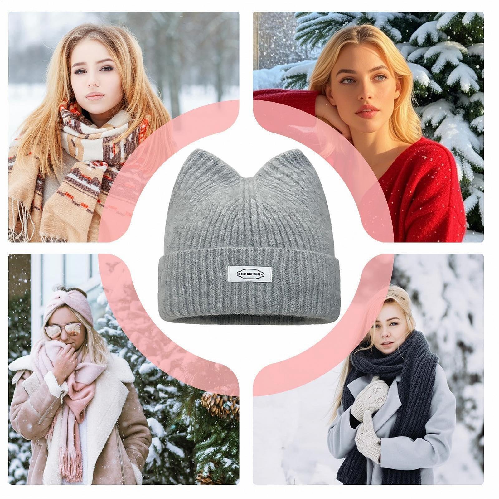 Шапка Бини Женская Теплая Вязаная, фото №3