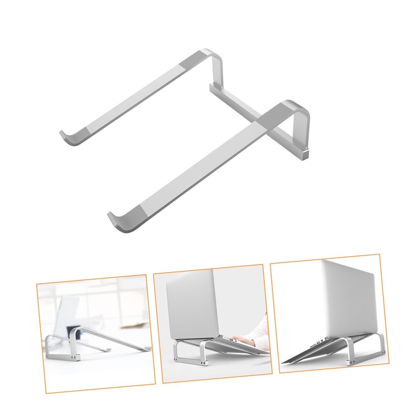 Подставка для ноутбука Алюминиевый сплав Поднятая Подставка для компьютера с основанием для отвода тепла Портативная вентилируемая Настольная подставка для лучшей осанки и эффективного отвода тепла Стабильная, фото №3