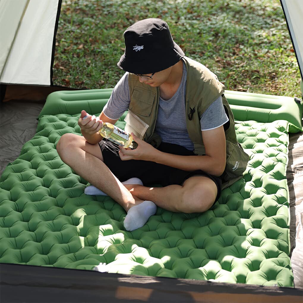 Коврик Guangcailun Outdoor Camping Мат надувной 2-местный нейлон TPU водонепроницаемый влагостойкий, фото №2