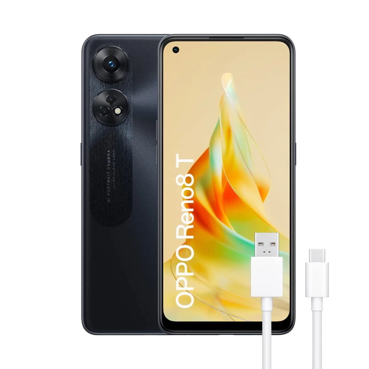 Смартфон Oppo Reno 8T 8GB+128GB 100MP+2MP 5000mAh 33W Black, фото №1