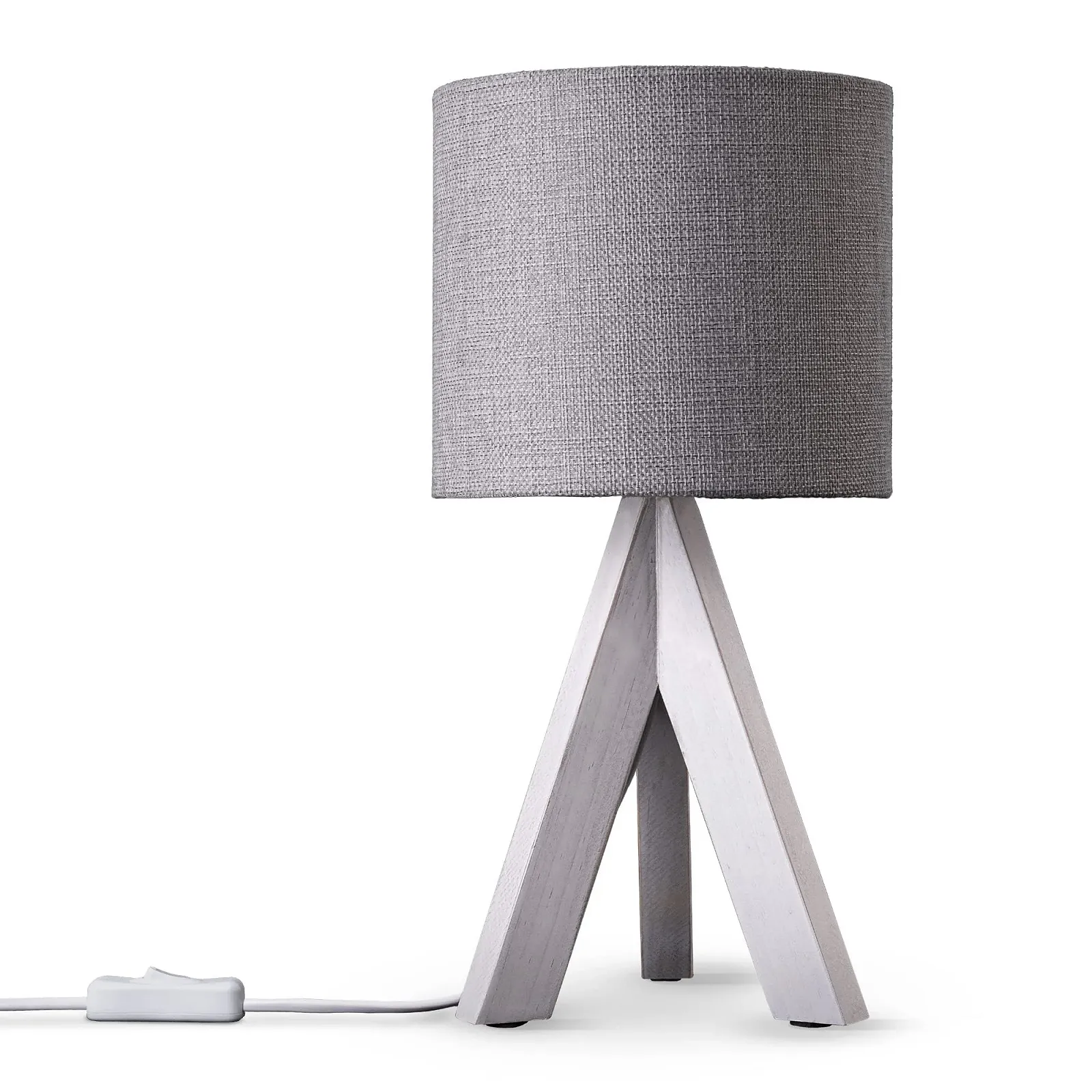 Настільна лампа Paco Home E14 Тканинний абажур Дерево Сталь Бамбук, фото №1