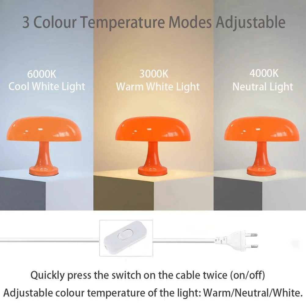 Настільна лампа Mushroom LED Помаранчева 32 x 23 см., фото №2