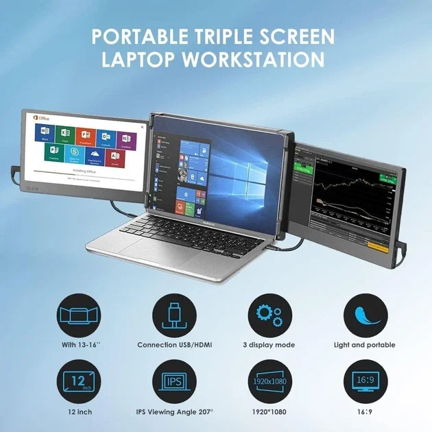 Монітор портативний 12" Teamgee P2 Full HD IPS 60 Гц, фото №2 Монітор портативний 12" Teamgee P2 Full HD IPS 60 Гц, фото №2