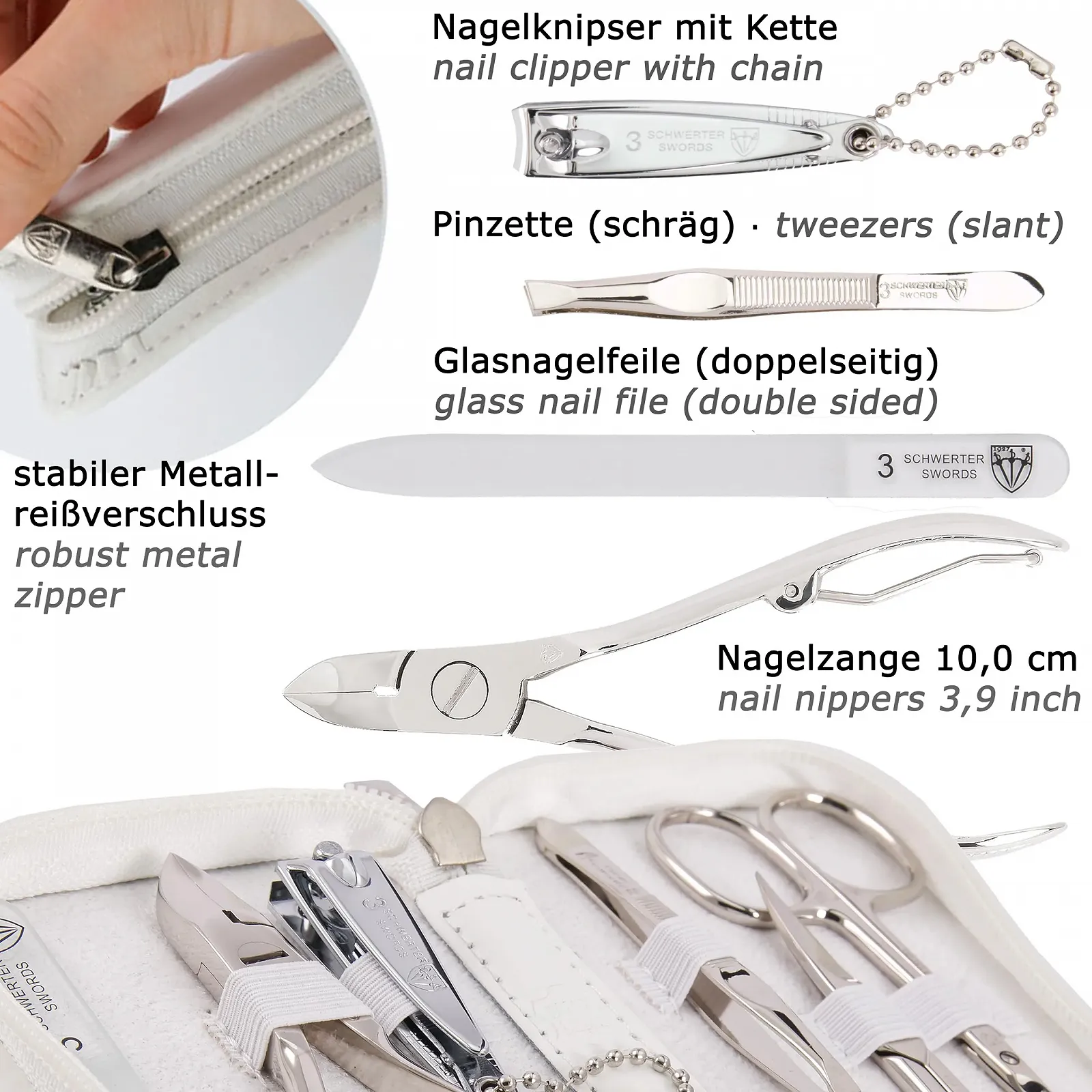 Набор для маникюра и педикюра DREI SCHWERTER Verona 6 предметов Белый, фото №3
