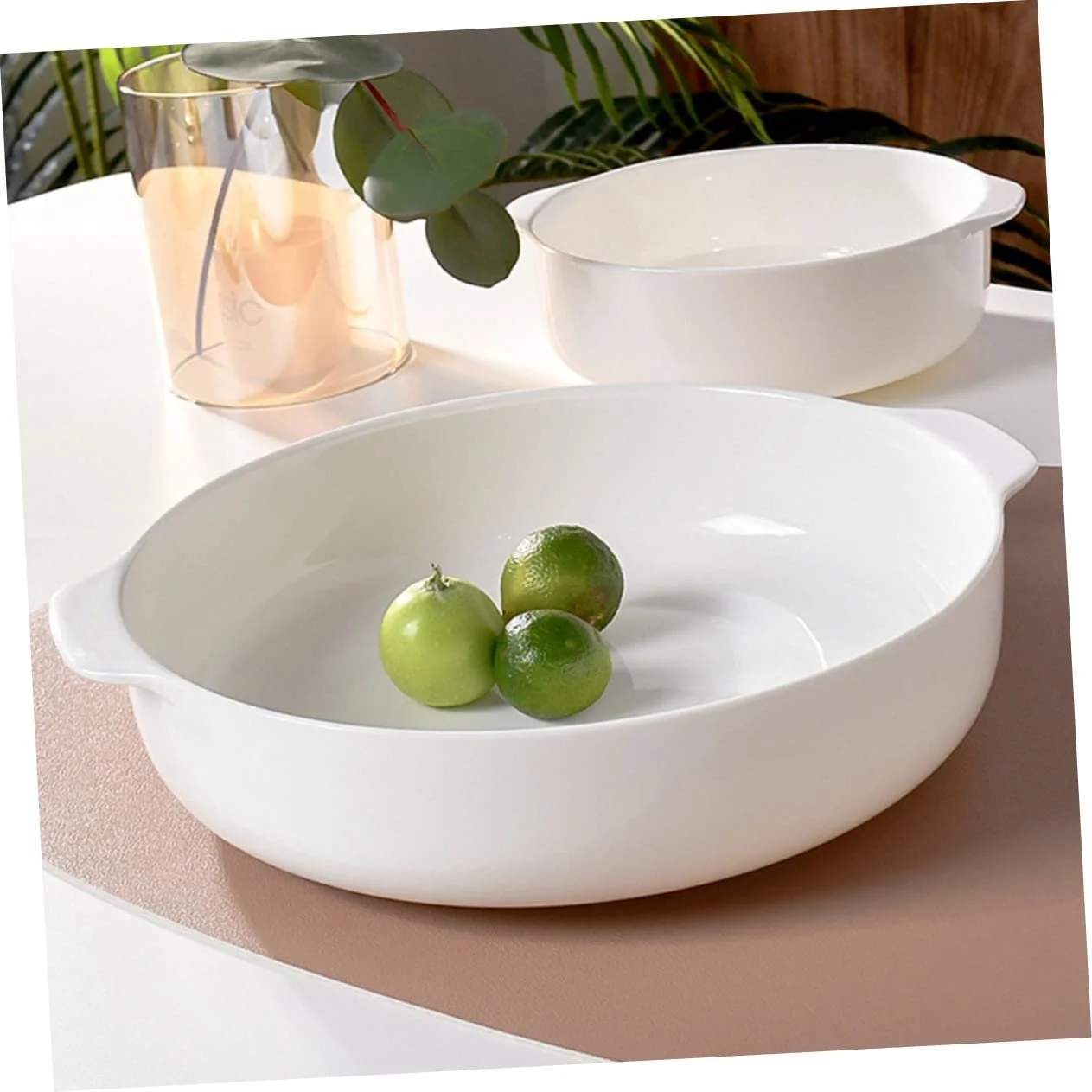 Форма для запікання SOLUSTRE керамічна кругла з двома ручками Біла, фото №7