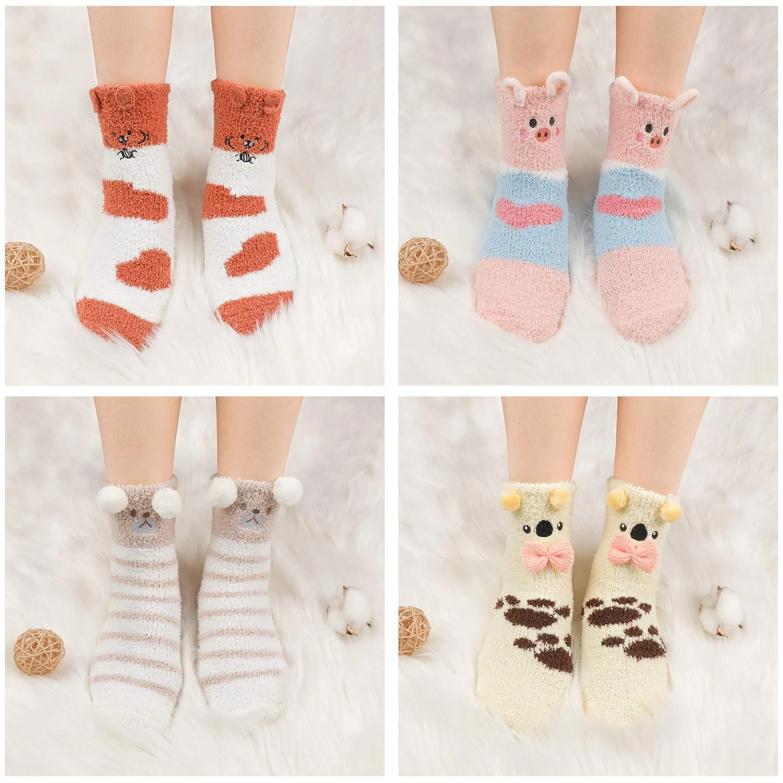 Шкарпетки Жіночі Пухнасті 5 пар One size fits all, різнокольорові, фото №5