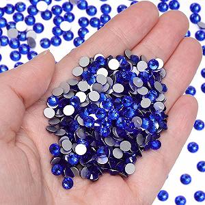 Стрази Плоска задня частина, сині кришталеві скляні камені, для приклеювання, сині самоцвіти, s 6, 1440 штук - Фото 1