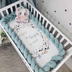 Купити Бортик-коса м'ята темна 360 см на всі сторони ліжечка - Фото 1 Бортик-коса м'ята темна 360 см на всі сторони ліжечка - Фото 1