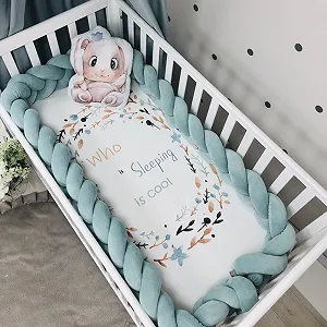 Купить Бортик‑коса темная мята 360 см вокруг всех сторон кроватки - Фото 1 Бортик‑коса темная мята 360 см вокруг всех сторон кроватки - Фото 1