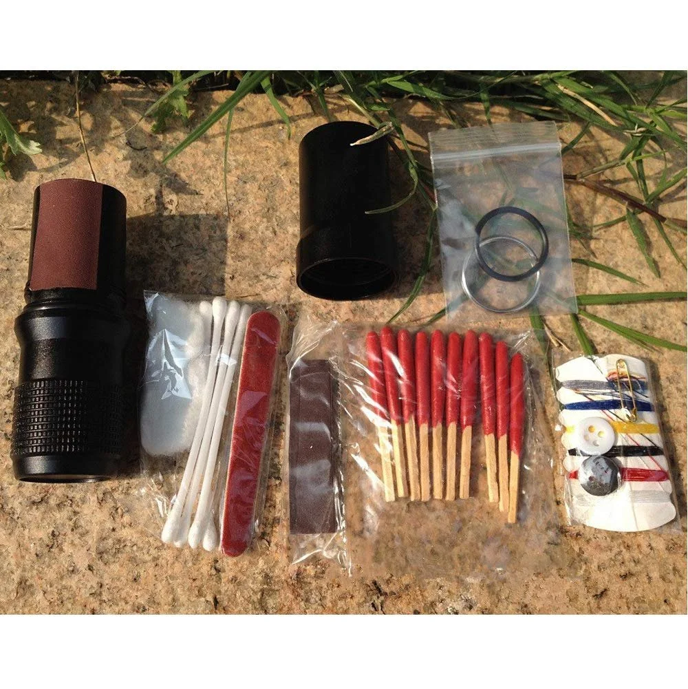 Коробка для таблеток Алюмінієва водонепроникна портативна герметична з замком EDC контейнер для виживання Чорний, фото №3