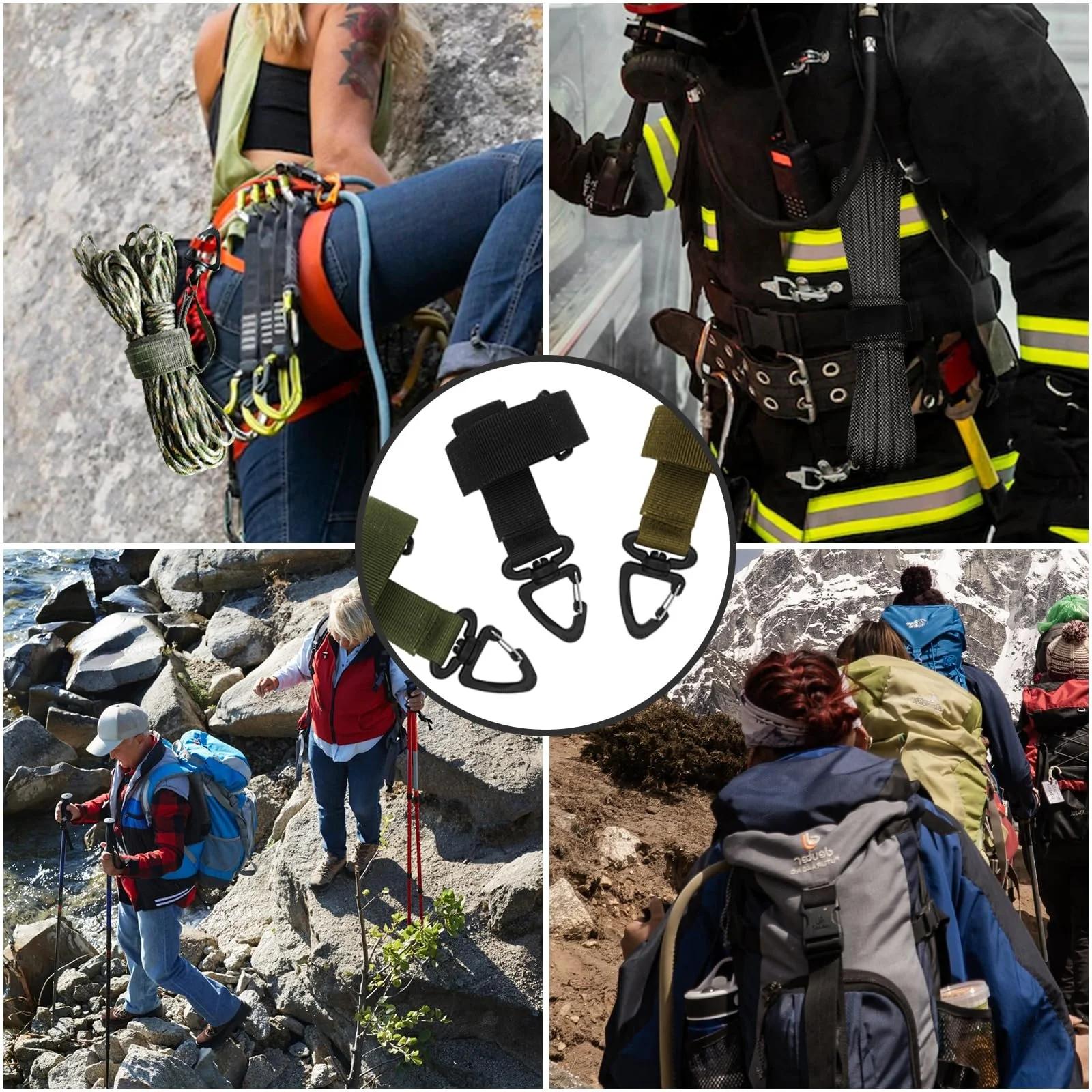 Кліпса для рукавичок MultiValue, Набір 3 шт, регульована, нейлон, багатофункціональна тасьма, підвісна пряжка для походів, кемпінгу, аксесуари для рукавичок, фото №7