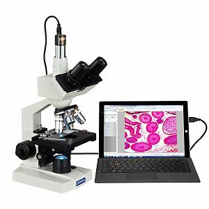 Цифровой Тринокулярный Лабораторный Микроскоп AmScope OMAX M83EZ-C50S 40X-2500X LED с 5MP Камерой и Механическим Столиком - Фото 1