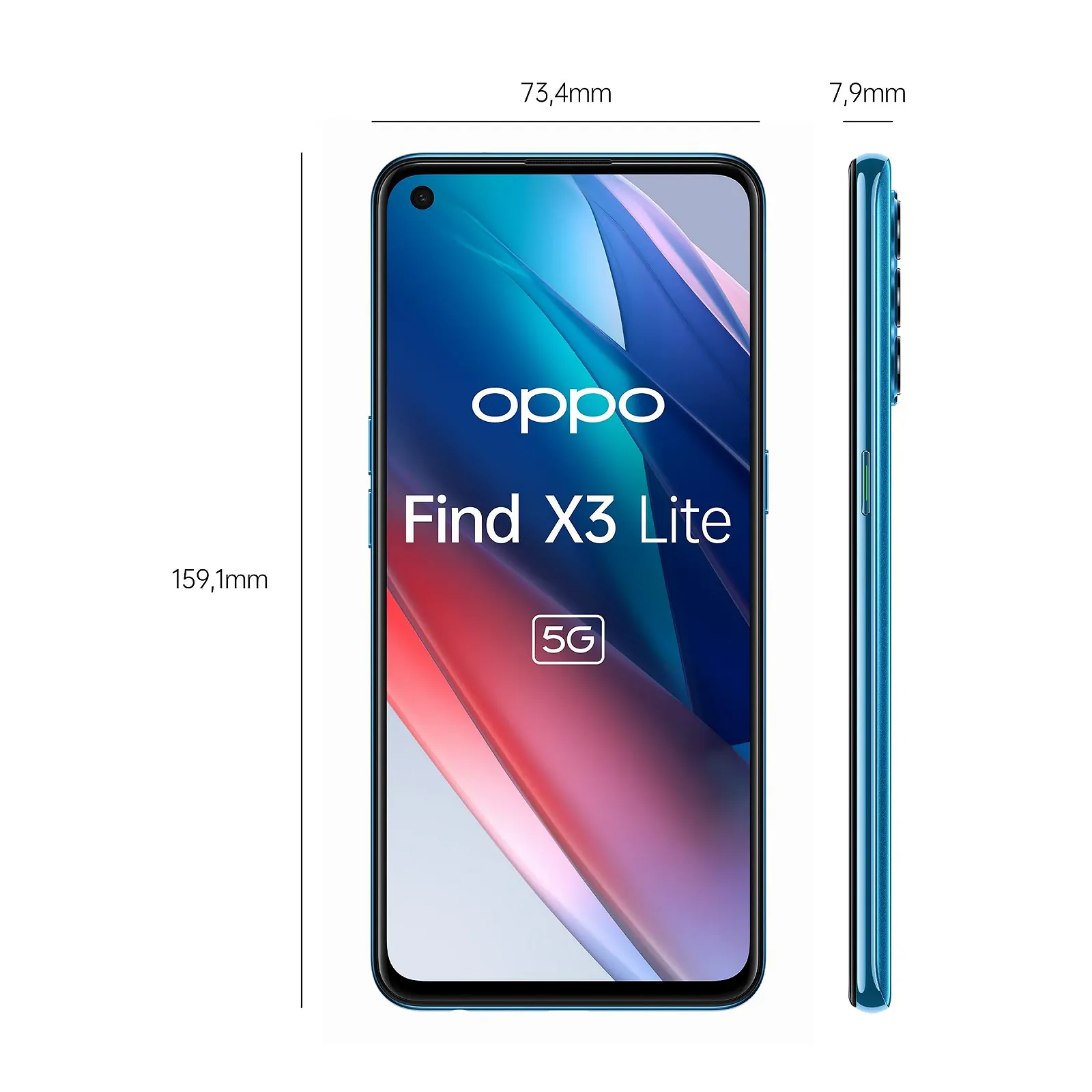 Смартфон Oppo Find X3 Lite 128GB Android 11 Dual SIM Astral Blue One Size, фото №2