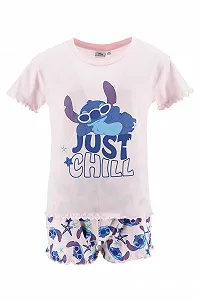 Комплект піжами (футболка та шорти) Disney Stitch 'Just Chill' для дівчат - Фото 1