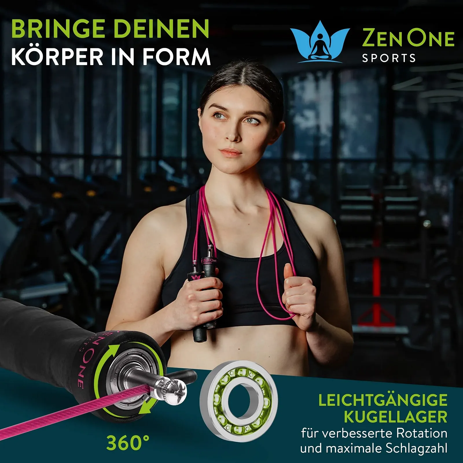 Скакалка ZenOne Sports Speed Rope 3 м Регульована Чорна, фото №5 Скакалка ZenOne Sports Speed Rope 3 м Регульована Чорна, фото №5