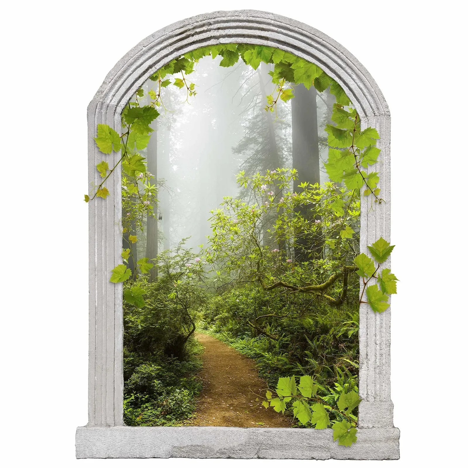 Наклейка на стіну 3D Stone Arch Misty Forest Path 40 x 30 см, фото №3 Наклейка на стіну 3D Stone Arch Misty Forest Path 40 x 30 см, фото №3