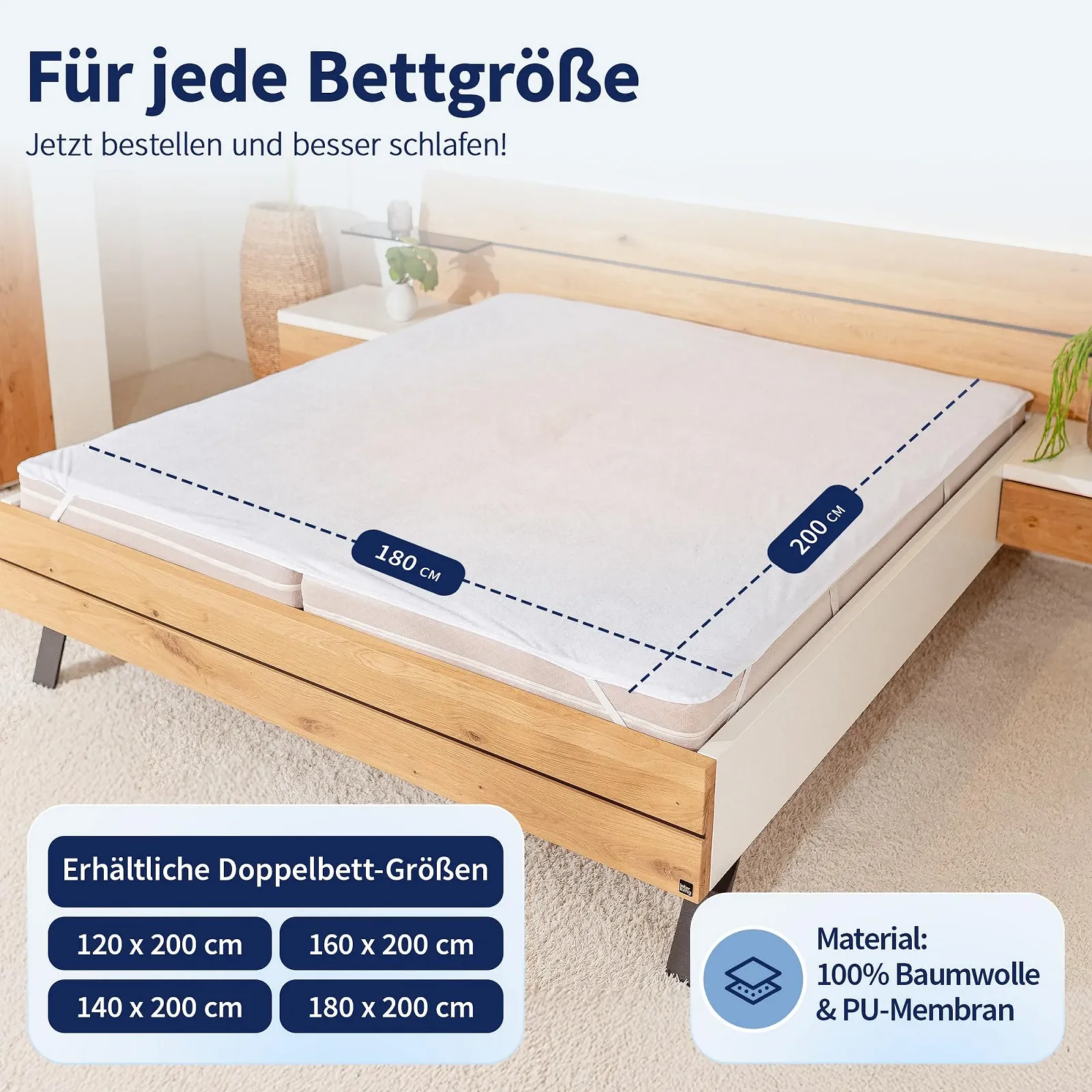 Наматрацник водонепроникний та дихаючий Бавовна (Oeko-TEX Standard 100), фото №6 Наматрацник водонепроникний та дихаючий Бавовна (Oeko-TEX Standard 100), фото №6