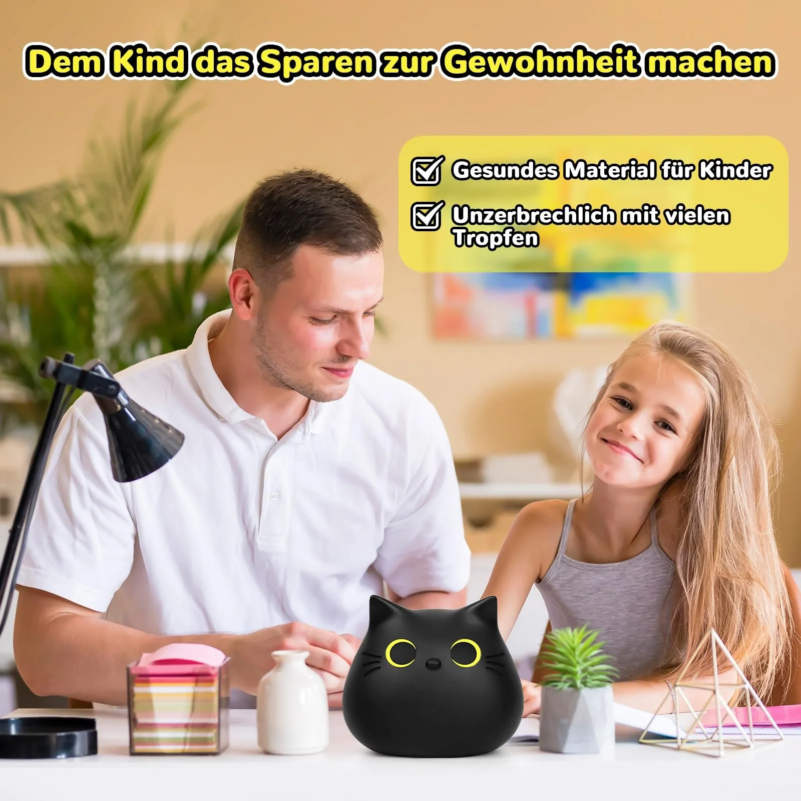 Скарбничка Пластикова Чорний кіт 16 см, фото №2