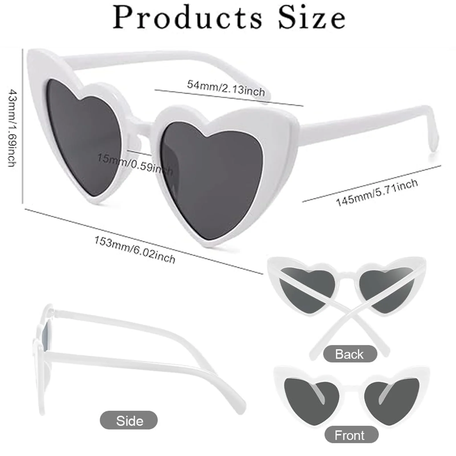 Солнцезащитные очки в форме сердца в стиле ретро Exsbtay (6 шт.), фото №2