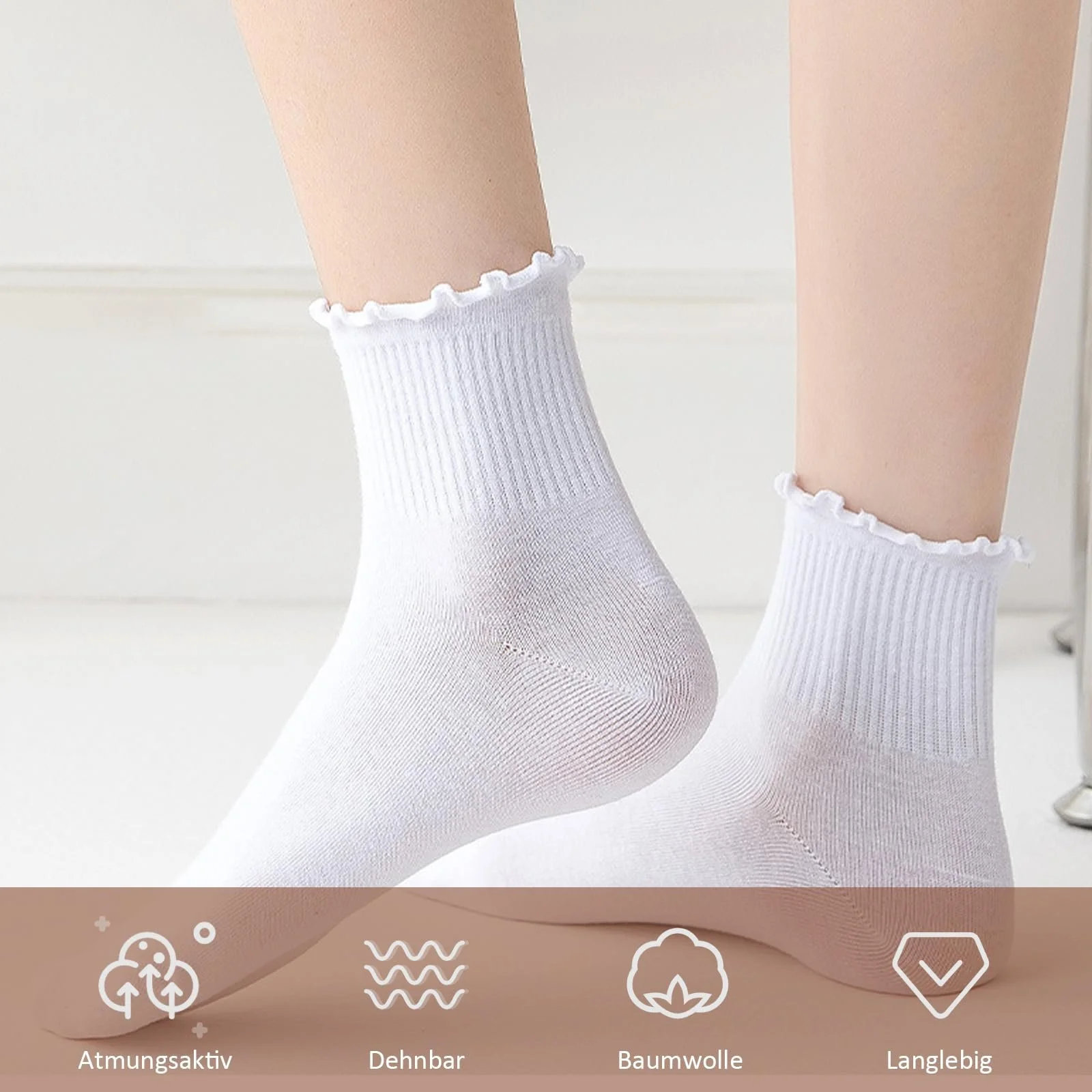 Носки с рюшами ZOCONE Хлопковые носки с рюшами Белые 35-38, фото №4 Носки с рюшами ZOCONE Хлопковые носки с рюшами Белые 35-38, фото №4